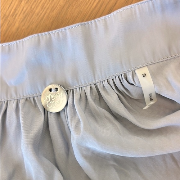 Margaret O’Leary Satin Long Sleeve Romantic Light Blue Blouse Medium - Picture 7 of 9